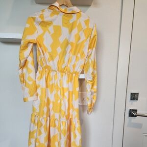 Beautify yellow and white summer dress